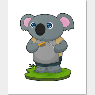 Koala Hairdresser Scissors Comb Posters and Art